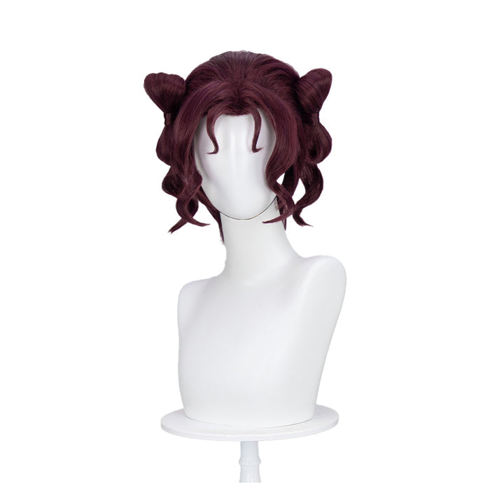 【Partially Ready For Ship】DokiDoki Anime The Apothecary Diaries Cosplay Shisui Wig Short Curly Dark Red Hair Purple Hair