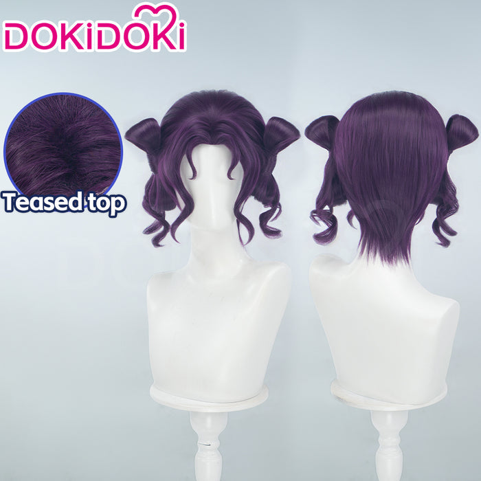 【Partially Ready For Ship】DokiDoki Anime The Apothecary Diaries Cosplay Shisui Wig Short Curly Dark Red Hair Purple Hair