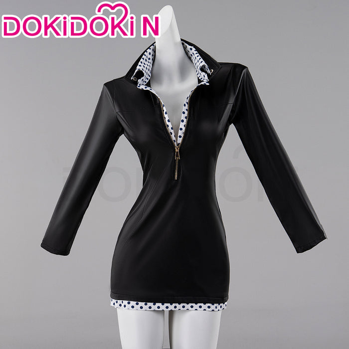 【Partially Ready For Ship】DokiDoki-N Anime Cosplay Black Dress Blue Dots Suit Women Costume