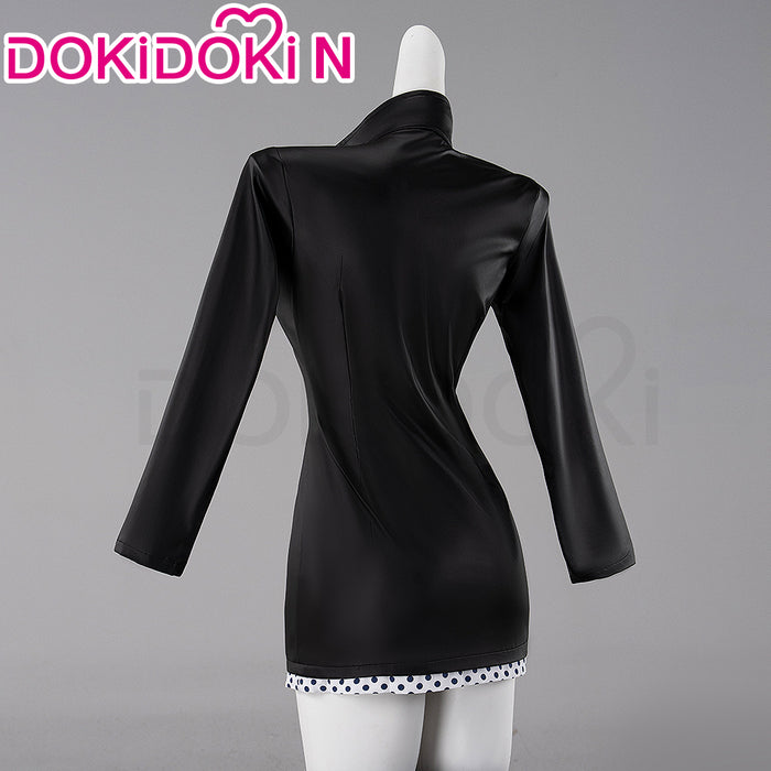 【Partially Ready For Ship】DokiDoki-N Anime Cosplay Black Dress Blue Dots Suit Women Costume