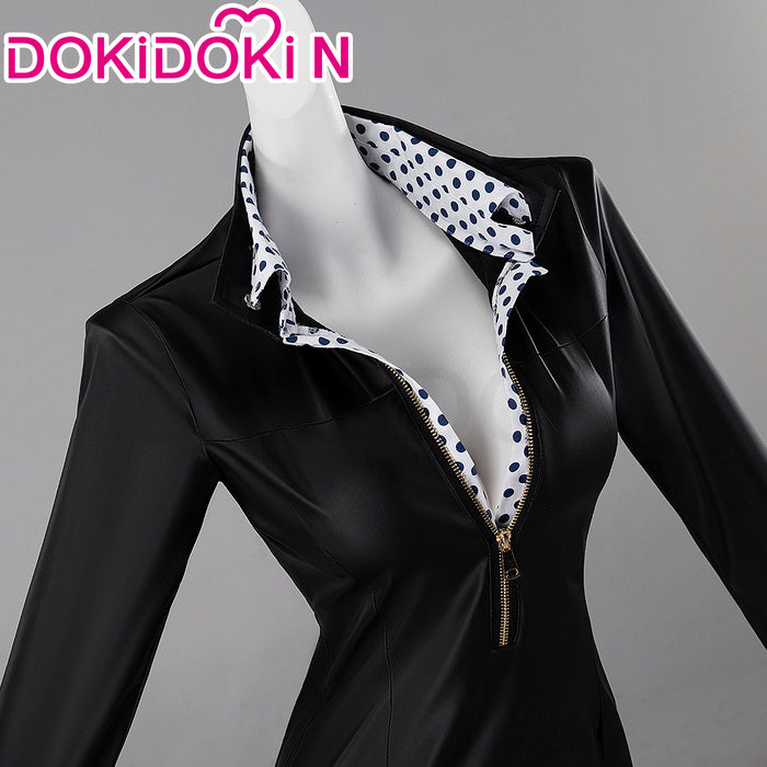 【Partially Ready For Ship】DokiDoki-N Anime Cosplay Black Dress Blue Dots Suit Women Costume
