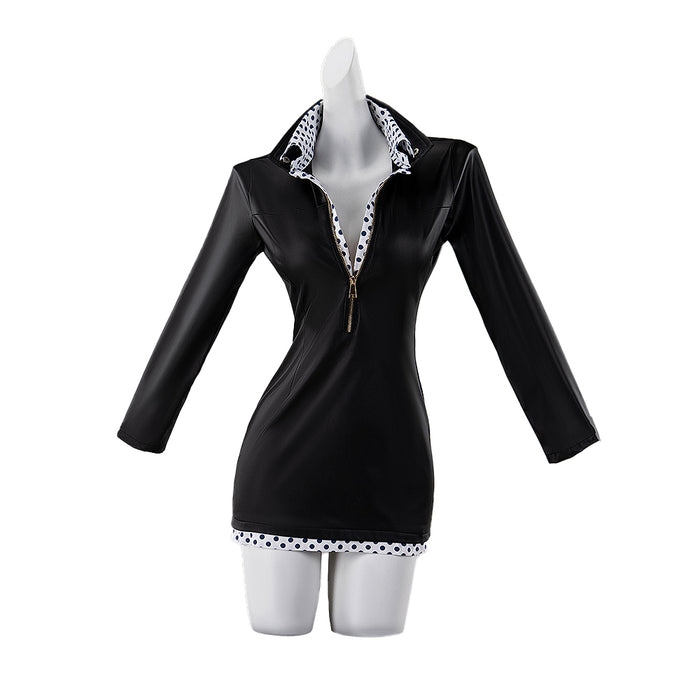 【Partially Ready For Ship】DokiDoki-N Anime Cosplay Black Dress Blue Dots Suit Women Costume