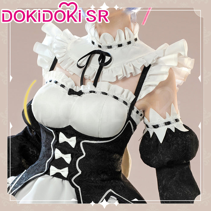 【Partially Ready For Ship】DokiDoki-SR Anime Cosplay Remm Ramm Costume Maid Black White Dress