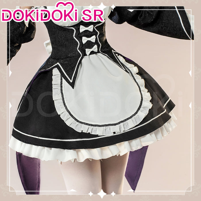 【Partially Ready For Ship】DokiDoki-SR Anime Cosplay Remm Ramm Costume Maid Black White Dress