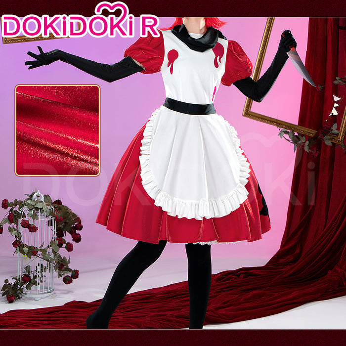 【Partially Ready For Ship】【Size XS-3XL】DokiDoki-R Anime Hell Hotel Cosplay Costume Red White Black Maid Dress Halloween