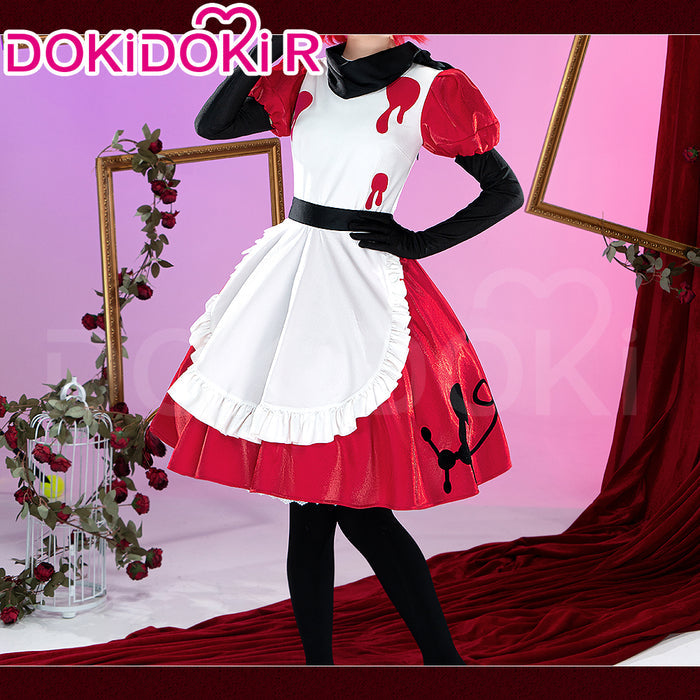【Partially Ready For Ship】【Size XS-3XL】DokiDoki-R Anime Hell Hotel Cosplay Costume Red White Black Maid Dress Halloween