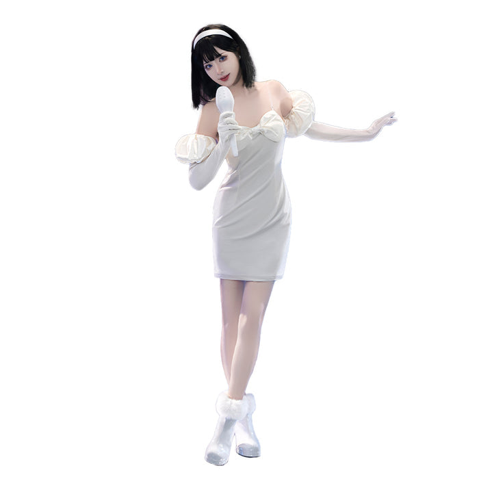 【Partially Ready For Ship】【Size XS-4XL】DokiDoki-R Anime Cosplay Female White R1 Costume Dress Halloween
