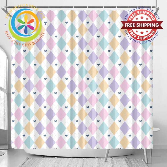 Pastel Diamond Shower Curtain