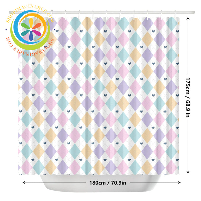 Pastel Diamond Shower Curtain