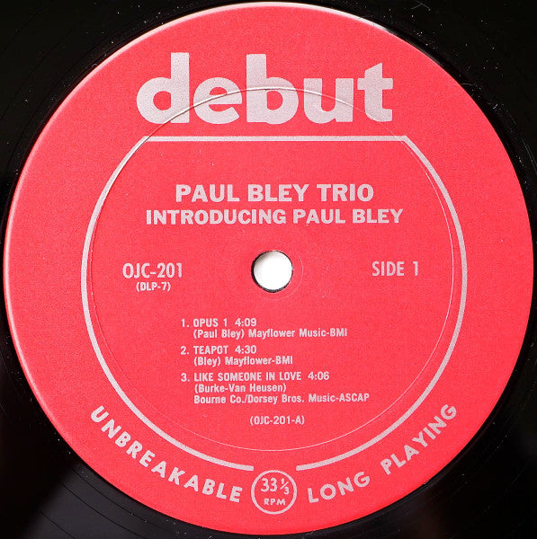 Paul Bley - Introducing Paul Bley (LP) [US] 1985 RP