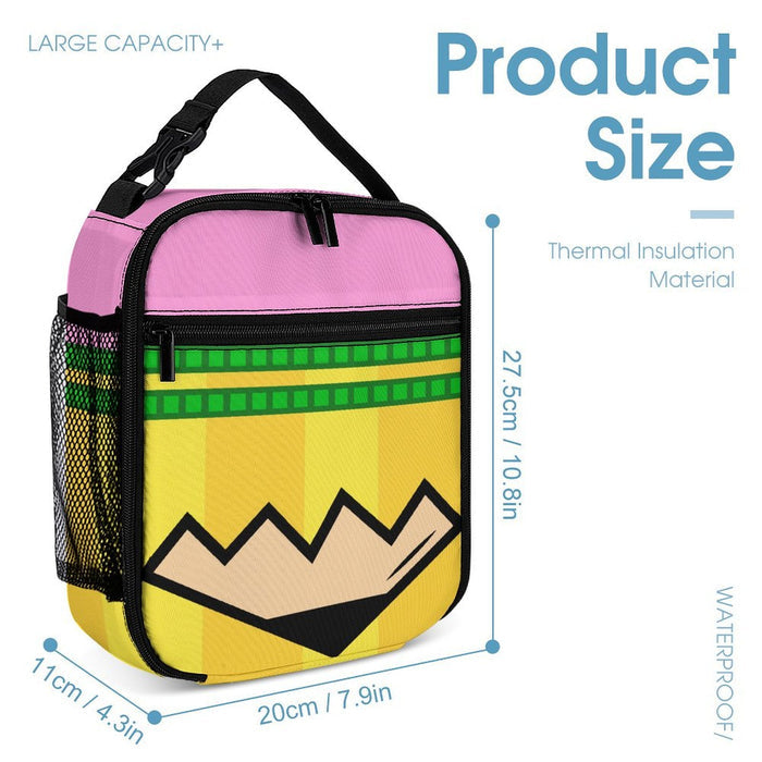 Pencil Lunch Box Portable Insulated Lunch Bag