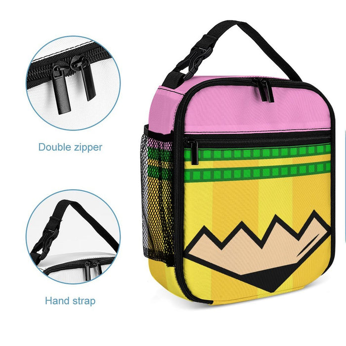 Pencil Lunch Box Portable Insulated Lunch Bag