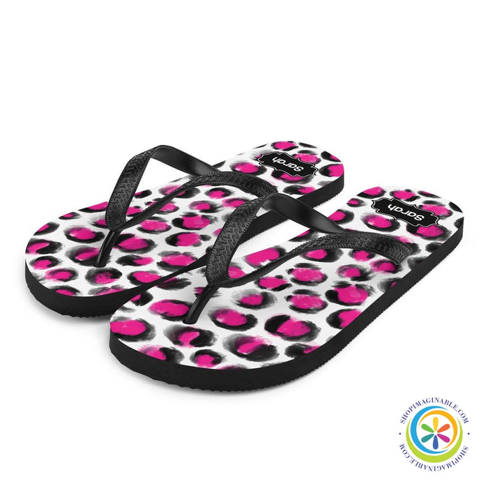 Personalized Leopard Print Flip-Flops-ShopImaginable.com
