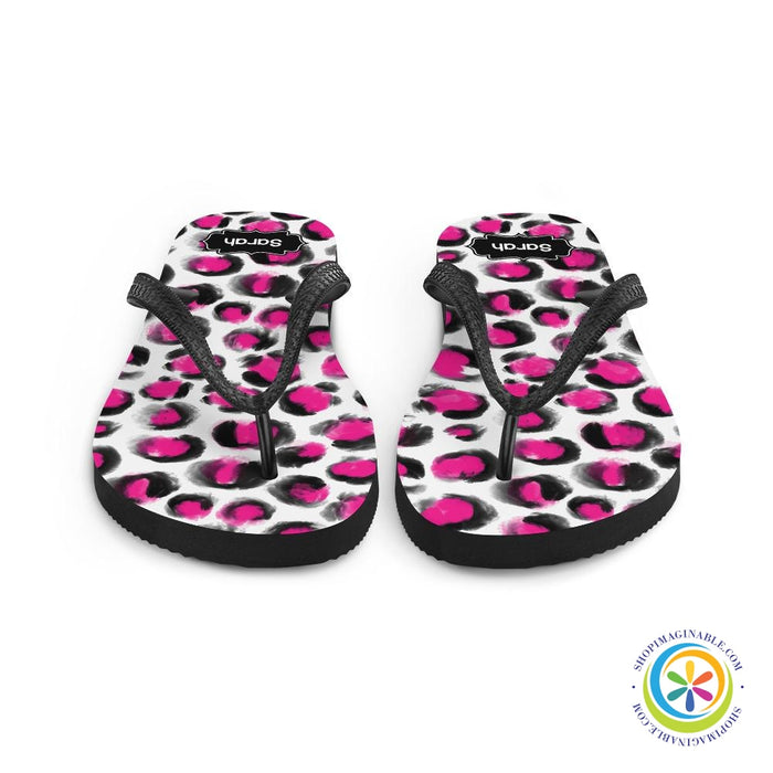 Personalized Leopard Print Flip-Flops-ShopImaginable.com