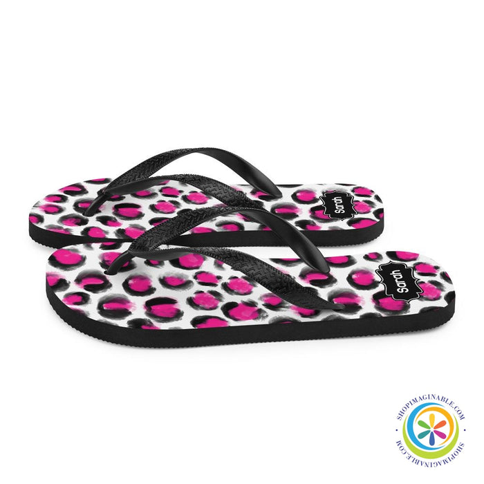 Personalized Leopard Print Flip-Flops-ShopImaginable.com