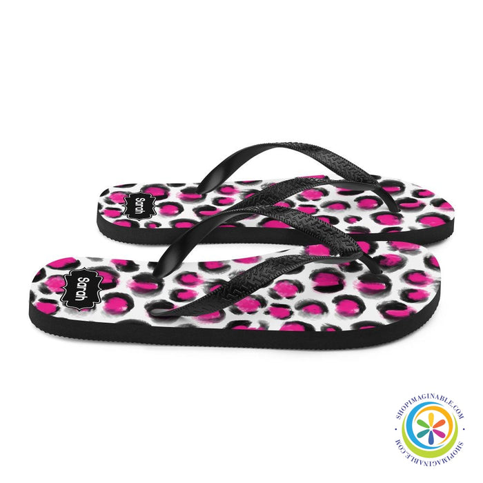 Personalized Leopard Print Flip-Flops-ShopImaginable.com