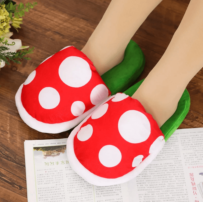 Piranha Flower Plush Slippers