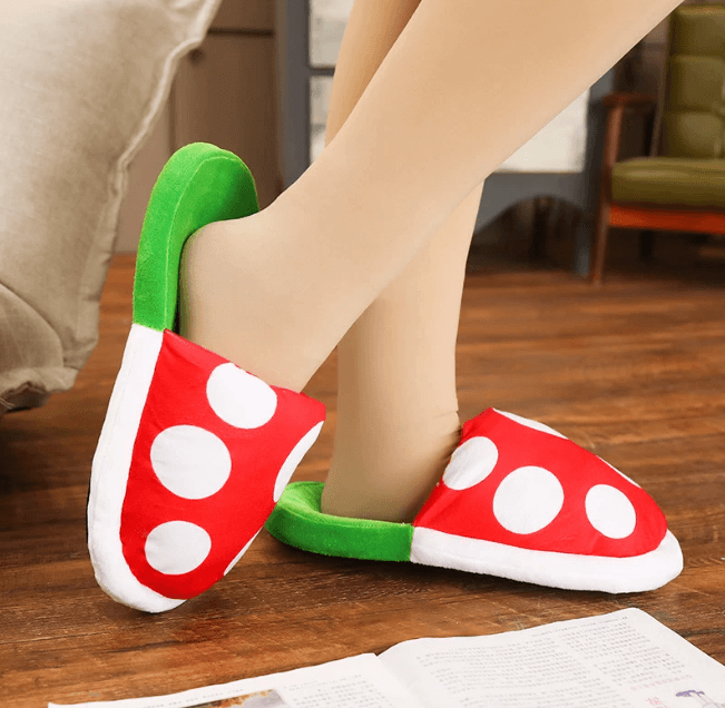 Piranha Flower Plush Slippers