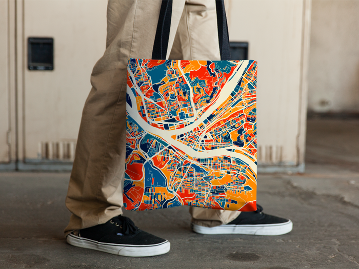 Pittsburgh Map Tote Bag - Pennsylvania Map Tote Bag 15x15
