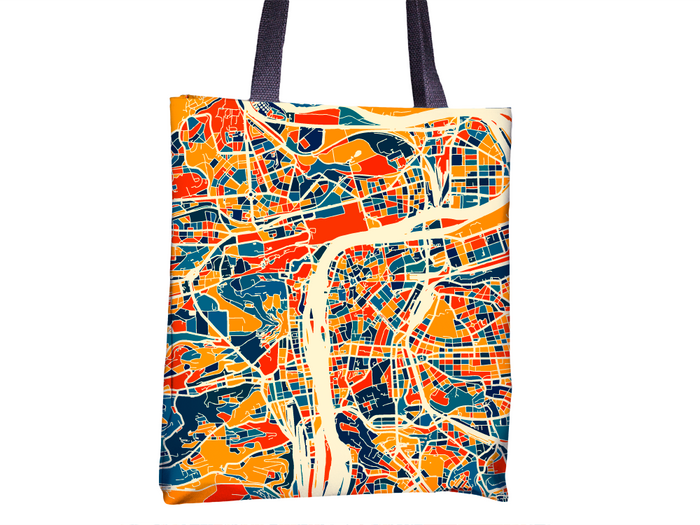 Prague Map Tote Bag - Czech Map Tote Bag 15x15