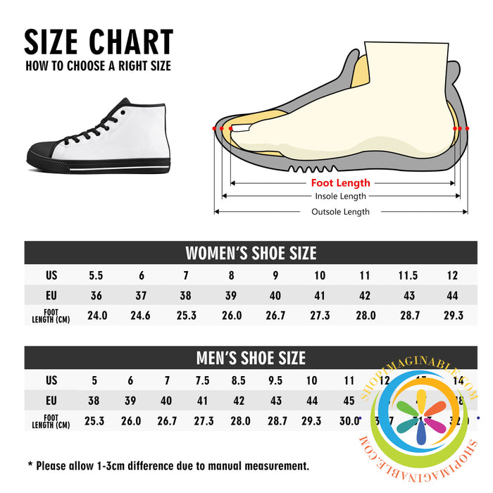 Pretty In Pink Ladies High Top Canvas Shoes