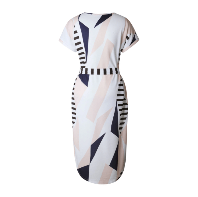Printed Asymmetrical Midi Dress