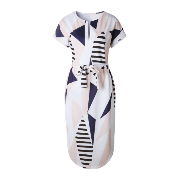 Printed Asymmetrical Midi Dress