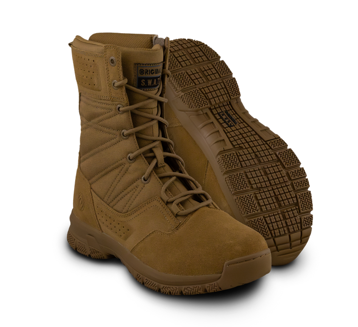Pair of coyote durable work boots
