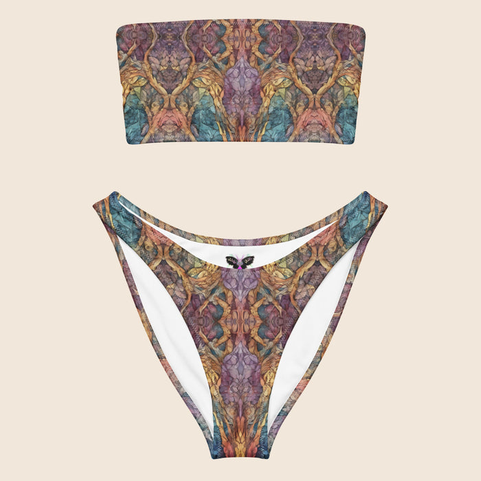Psychedelic Print Recycled Bandeau Bikini