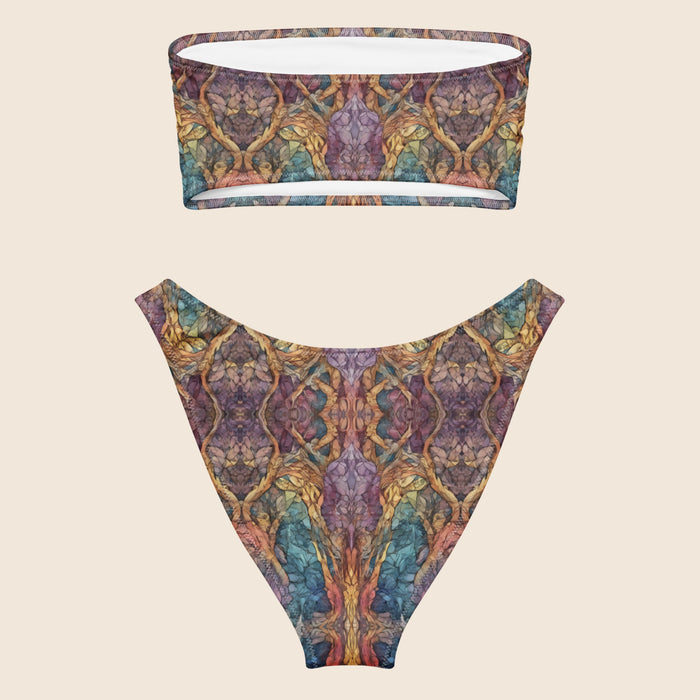 Psychedelic Print Recycled Bandeau Bikini