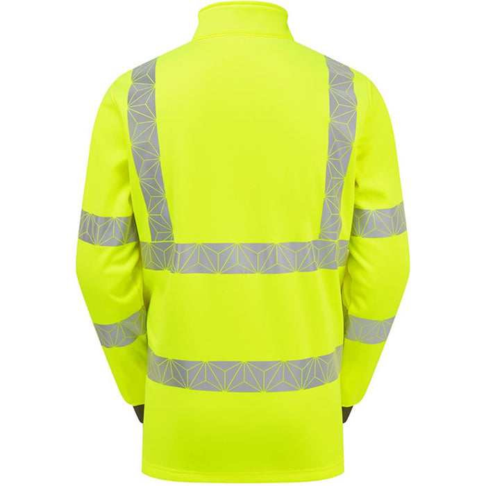 Pulsar React RCT804 Yellow Recycled Quarter Zip Hi Vis Sweatshirt