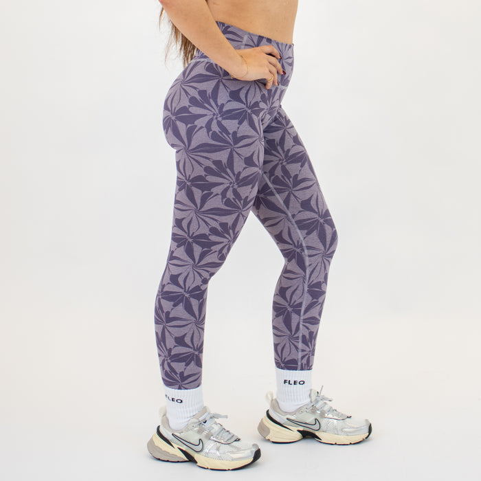 Floral Swirl Pulse Legging 25"- No Front Seam - High Rise by FLEO - 5