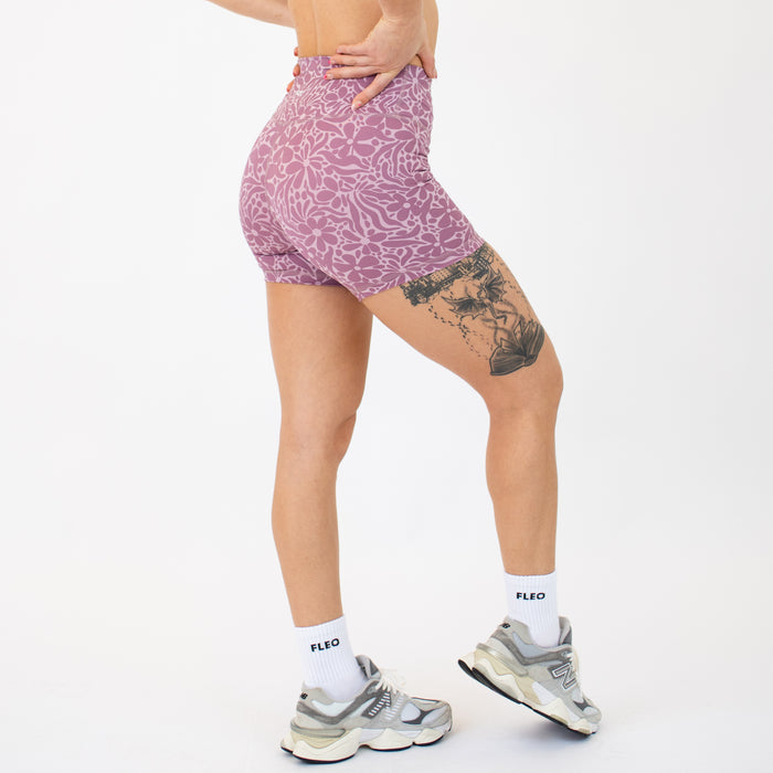 Mauve Petal Pulse Short 5" - No Front Seam - High Rise by FLEO - 2