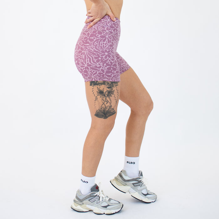 Mauve Petal Pulse Short 5" - No Front Seam - High Rise by FLEO - 5