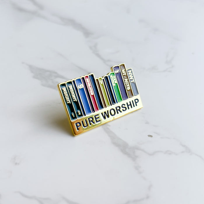 Pure Worship Theocratic Library Enamel Pins