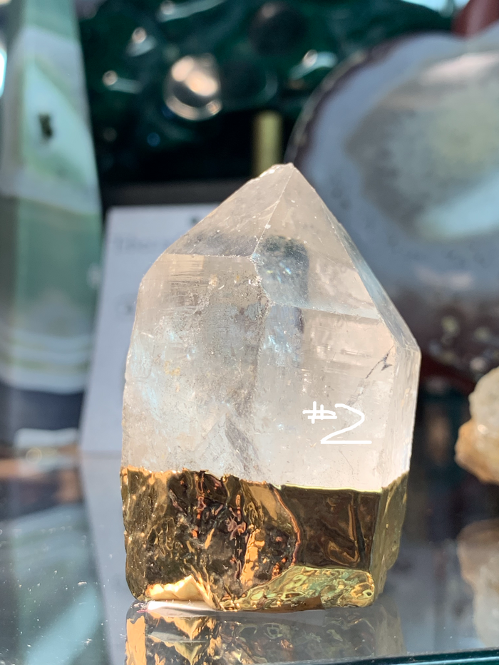 Quartz Point with Gold plated base