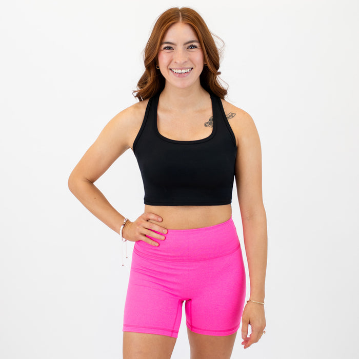 Black Racerback Crop Tank - Fitted