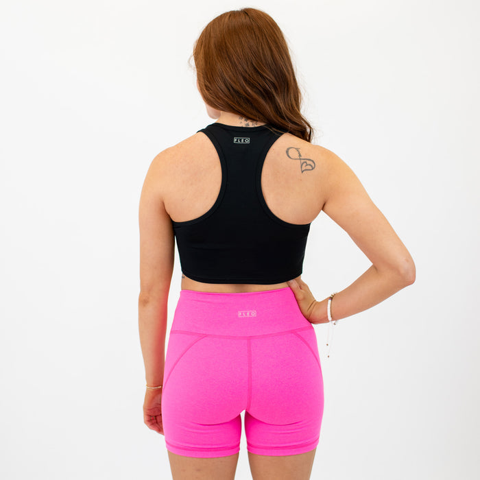 Black Racerback Crop Tank - Fitted