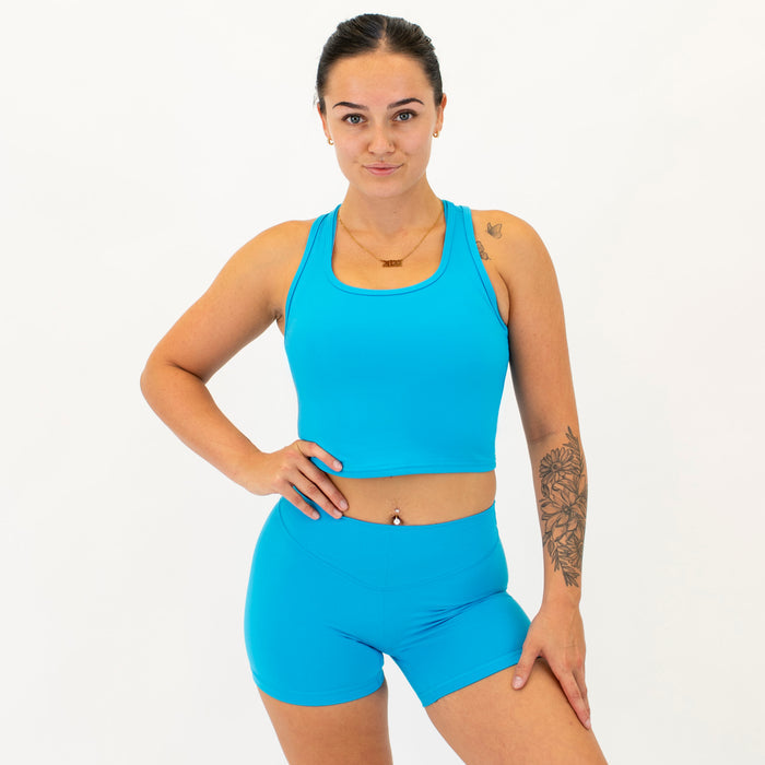 Hawaiian Ocean Racerback Crop Tank - Fitted