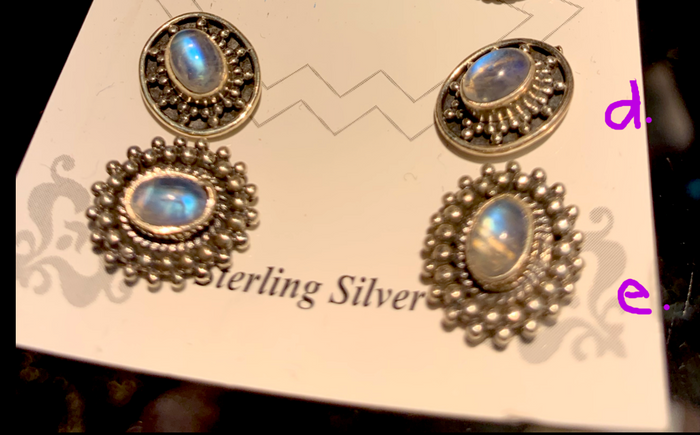 Rainbow Moonstone Stud Earrings