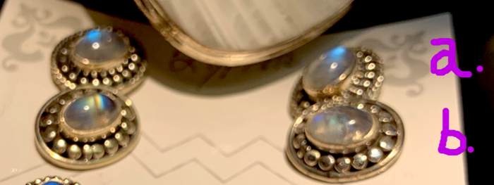 Rainbow Moonstone Stud Earrings