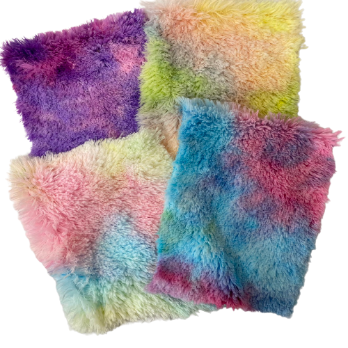 Happy Multi Color Dye Fuzzy Faux Fur Fabric - Fashion Fabrics LLC