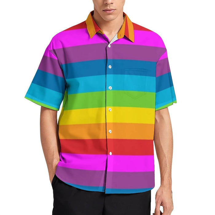 Rainbow Stripe Men's Shirt