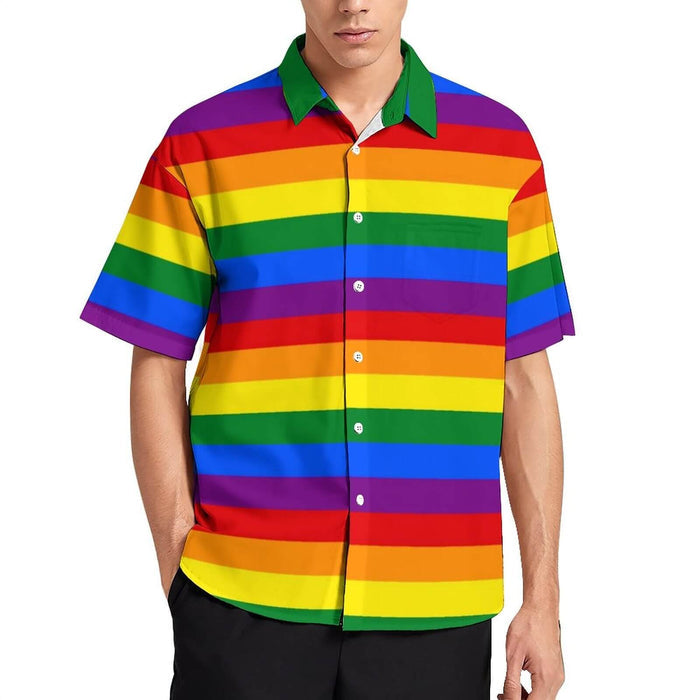 Rainbow Stripe Men's Shirt