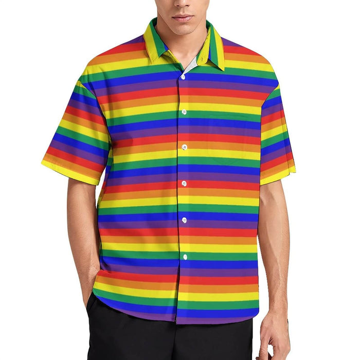 Rainbow Stripe Men's Shirt