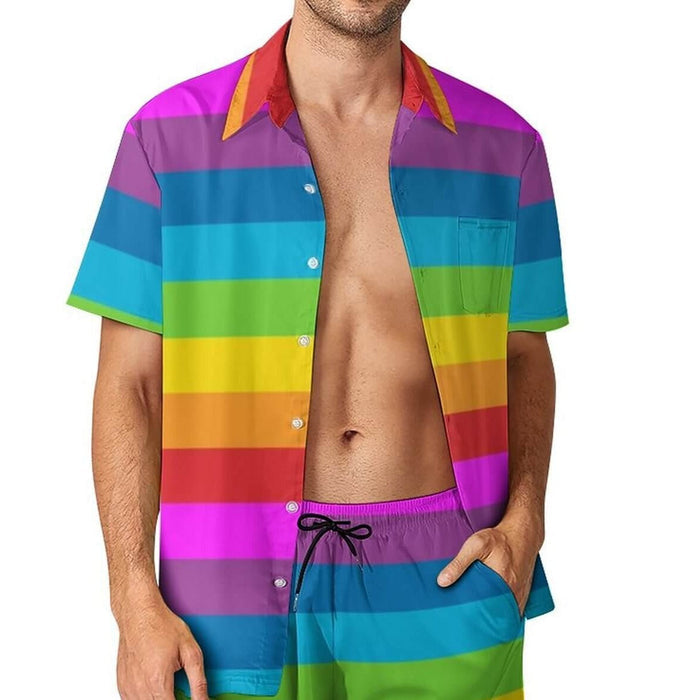 Rainbow Stripe Men's Shirt