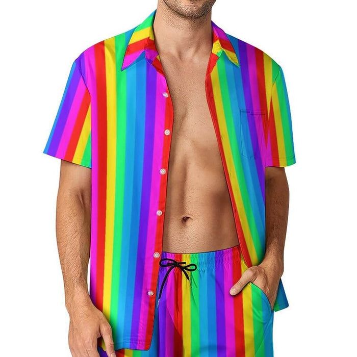 Rainbow Stripe Men's Shirt