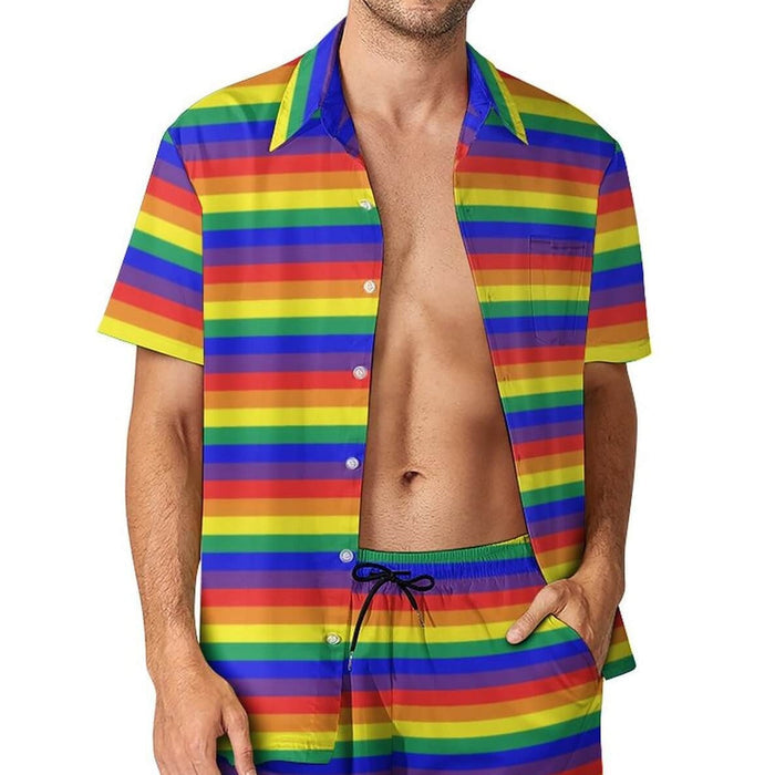 Rainbow Stripe Men's Shirt