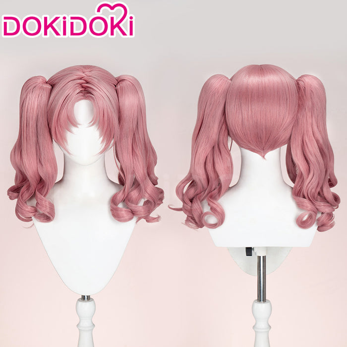 【Ready For Ship】DokiDoki Anime A Certain Scientific Railgun Cosplay Shirai Kuroko Wig Long Curly Brown Hair Twin Ponytails