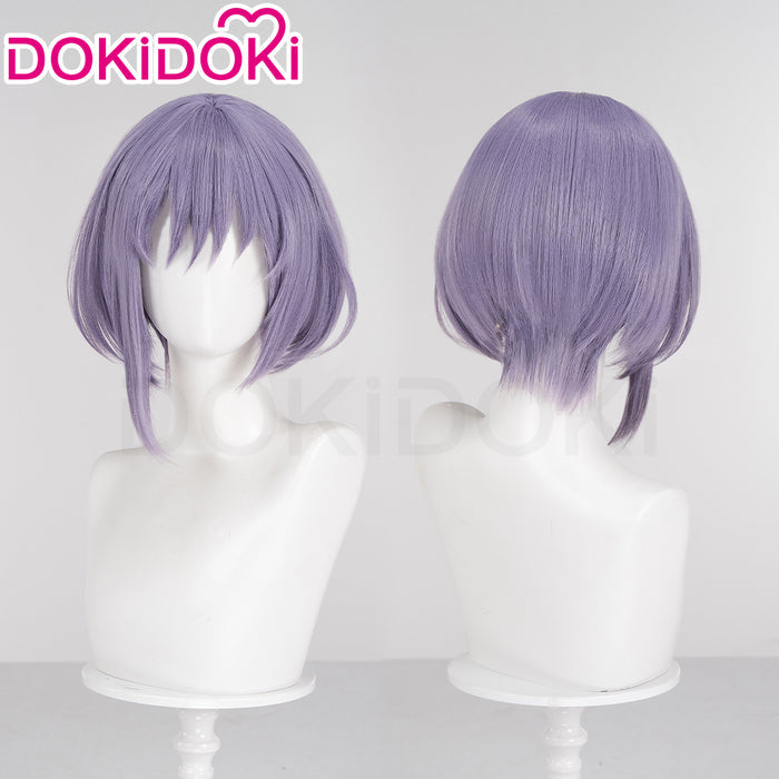 【Ready For Ship】DokiDoki Anime BanG Dream! Cosplay Yuutenji Nyamu Wig Short Curly Purple Hair Yuutenji Nyamu Ave Mujica